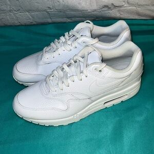 Nike Air Max 1 Premium Triple White Snake Skin Men’s Shoes Sneakers Size 10.5